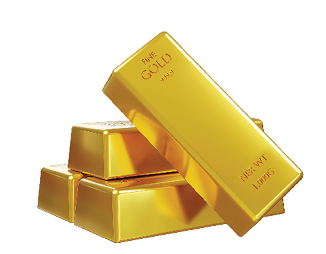 Gold bar stack isolated on white background, wealth concept, treasure, trading, investment, 3D rendering with clipping path 