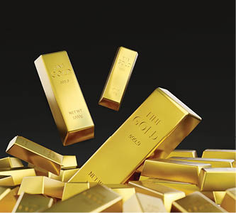 Gold bar stack on black background, wealth concept, treasure, and trading, investment, 3D rendering