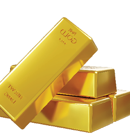 Gold bar stack isolated on white background, wealth concept, treasure, trading, investment, 3D rendering with clipping path 