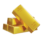 Gold bar stack isolated on white background, wealth concept, treasure, trading, investment, 3D rendering with clipping path 