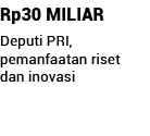 Rp30 MILIAR Deputi PRI, pemanfaatan riset dan inovasi 