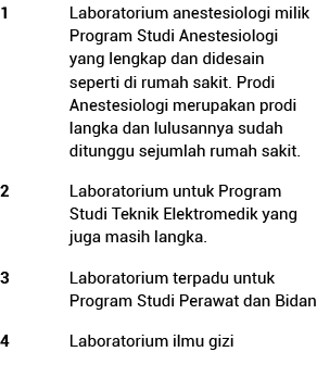 1 Laboratorium anestesiologi milik Program Studi Anestesiologi yang lengkap dan didesain seperti di rumah sakit  Prod   