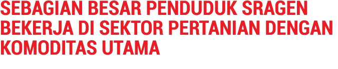 Sebagian besar penduduk Sragen bekerja di sektor pertanian dengan komoditas utama 