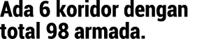 Ada 6 koridor dengan total 98 armada.