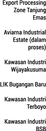 Export Processing Zone Tanjung Emas Aviarna Industrial Estate (dalam proses) Kawasan Industri Wijayakusuma LIK Bugang...