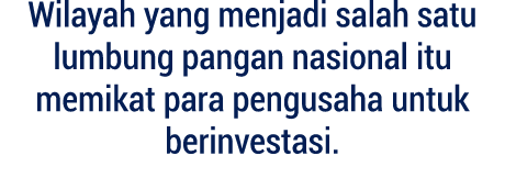 Wilayah yang menjadi salah satu lumbung pangan nasional itu memikat para pengusaha untuk berinvestasi.