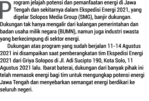 Program jelajah potensi dan pemanfaatan energi di Jawa Tengah dan sekitarnya dalam Ekspedisi Energi 2021, yang digela   