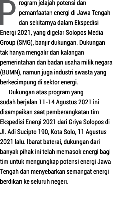 Program jelajah potensi dan pemanfaatan energi di Jawa Tengah dan sekitarnya dalam Ekspedisi Energi 2021, yang digela   