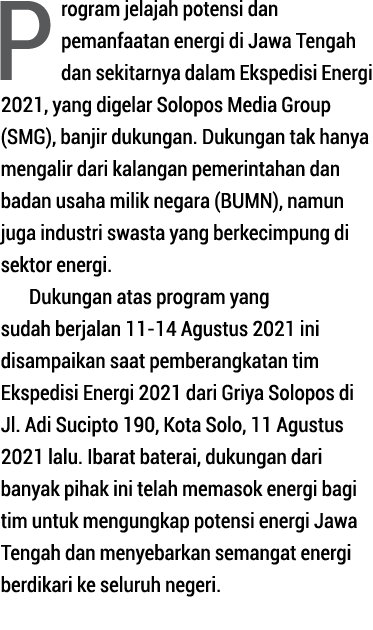 Program jelajah potensi dan pemanfaatan energi di Jawa Tengah dan sekitarnya dalam Ekspedisi Energi 2021, yang digela   