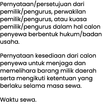 Pernyataan/persetujuan dari pemilik/pengurus, perwakilan pemilik/pengurus, atau kuasa pemilik/pengurus dalam hal calo...