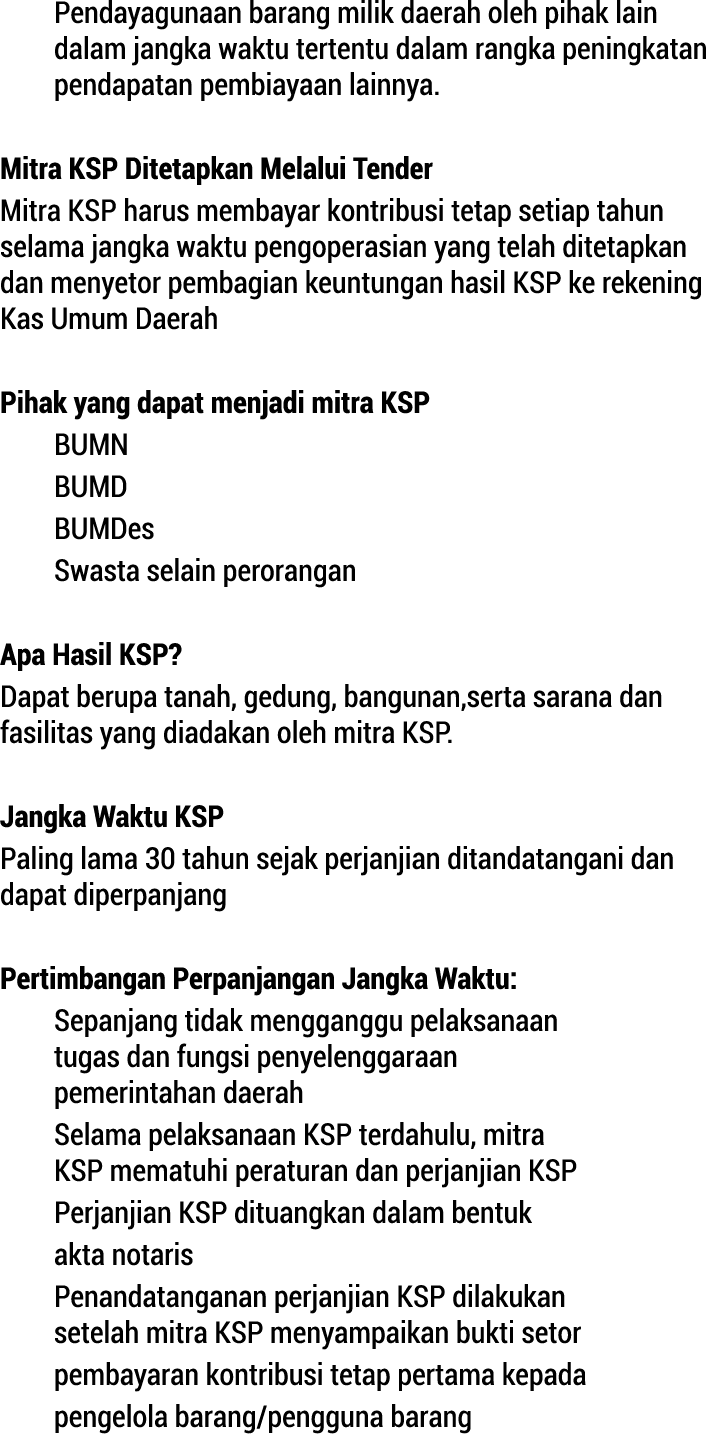  Pendayagunaan barang milik daerah oleh pihak lain dalam jangka waktu tertentu dalam rangka peningkatan pendapatan pe...
