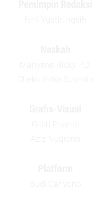 Pemimpin Redaksi Rini Yustiningsih Naskah Mariyana Ricky P.D. Chelin Indra Susmita Grafis Visual Galih Ertanto Aziz N...