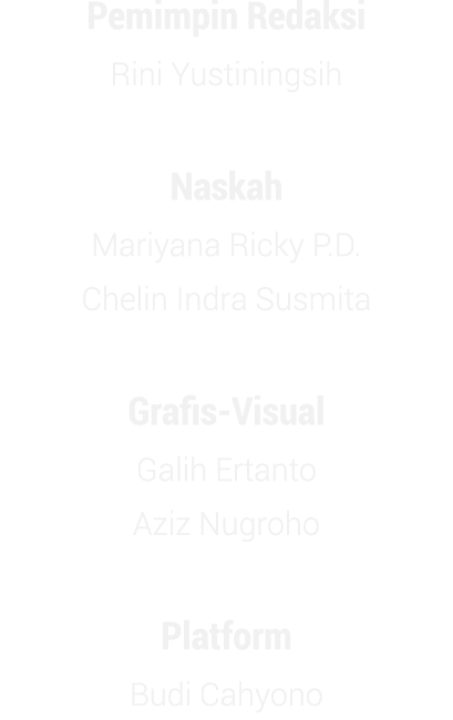 Pemimpin Redaksi Rini Yustiningsih Naskah Mariyana Ricky P.D. Chelin Indra Susmita Grafis Visual Galih Ertanto Aziz N...