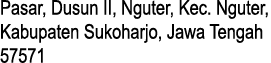 Pasar, Dusun II, Nguter, Kec. Nguter, Kabupaten Sukoharjo, Jawa Tengah 57571