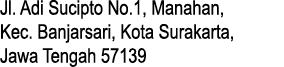 Jl. Adi Sucipto No.1, Manahan, Kec. Banjarsari, Kota Surakarta, Jawa Tengah 57139