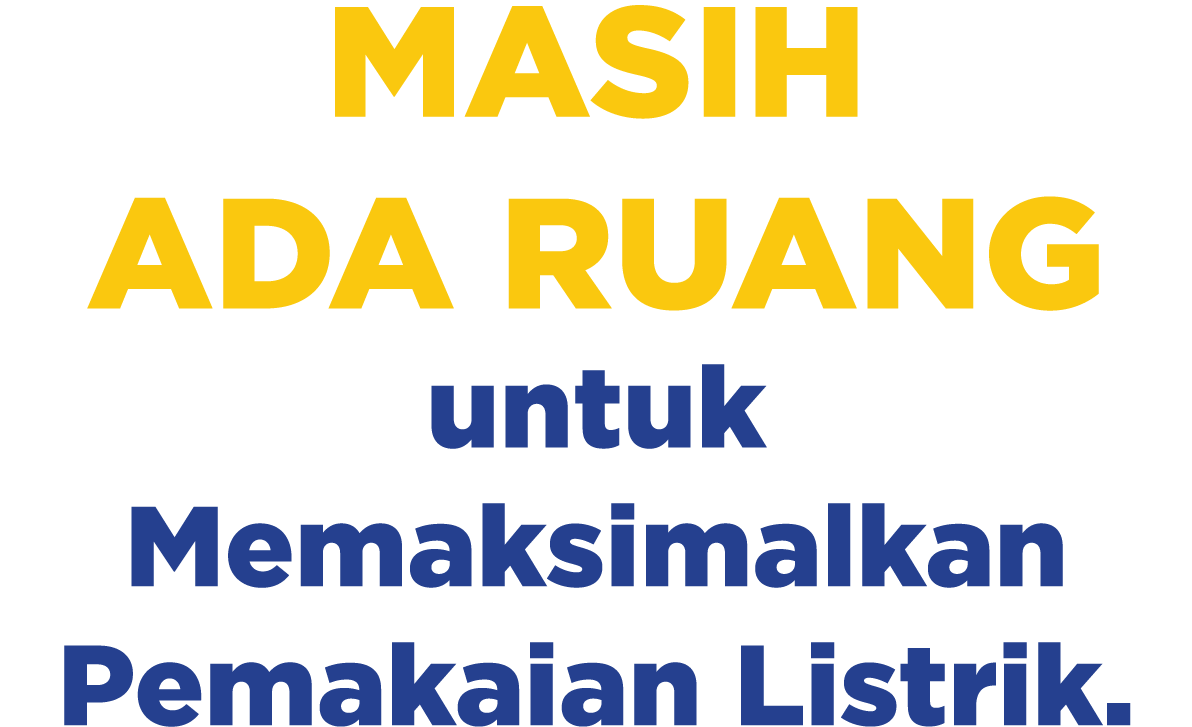 Masih ada Ruang untuk Memaksimalkan Pemakaian Listrik.