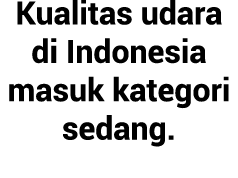 Kualitas udara di Indonesia masuk kategori sedang.