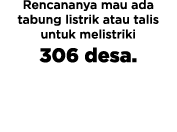 Rencananya mau ada tabung listrik atau talis untuk melistriki 306 desa  