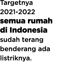 Targetnya 2021-2022 semua rumah di Indonesia sudah terang benderang ada listriknya 