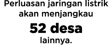 Perluasan jaringan listrik akan menjangkau 52 desa lainnya 