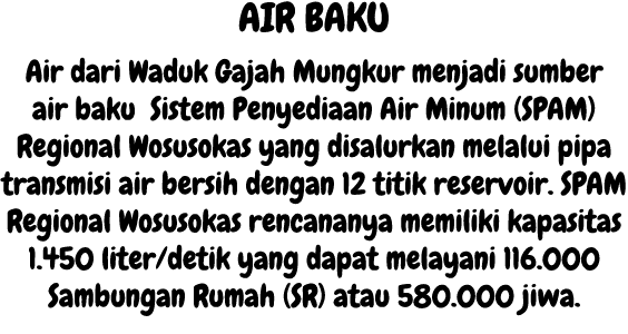AIR BAKU Air dari Waduk Gajah Mungkur menjadi sumber air baku Sistem Penyediaan Air Minum (SPAM) Regional Wosusokas y...
