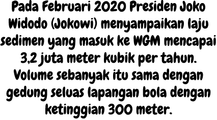 Pada Februari 2020 Presiden Joko Widodo (Jokowi) menyampaikan laju sedimen yang masuk ke WGM mencapai 3,2 juta meter ...