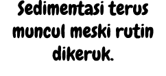 Sedimentasi terus muncul meski rutin dikeruk. 